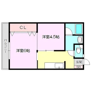 ハイツエルソール【4階】の間取り