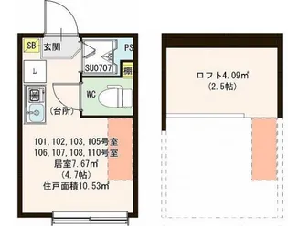 ハーモニーテラス豊島V【1階】の間取り