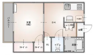 ウエストハイツS【2階】の間取り