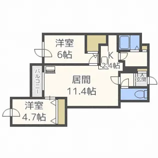 プリマヴェーラ白石【3階】の間取り