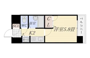 ライオンズステーションプラザ西鹿児島203号【2階】の間取り