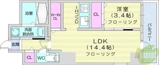 榴ヶ岡YSコート【2階】の間取り