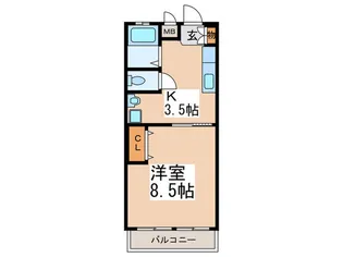つくし野フラワ-ハイツ【3階】の間取り