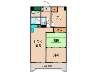 カウリ-芦屋【3階】の間取り