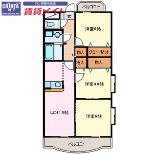 メゾンプランドール【2階】の間取り