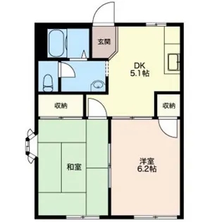 タケイハイツ中釘【1階】の間取り