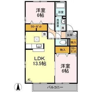 カーサ クレール B棟【1階】の間取り