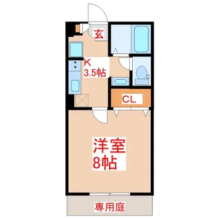 モナリエプライズ B棟【1階】の間取り