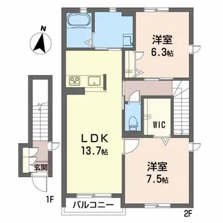 クオーレ【2階】の間取り