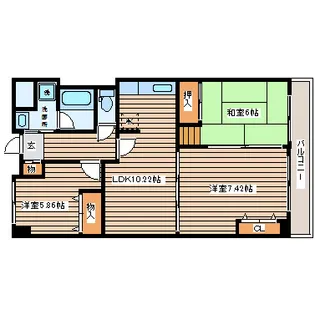 エルコート・二の森【5階】の間取り