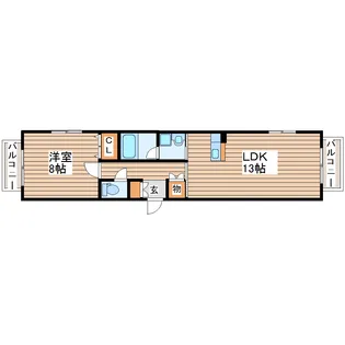 グランドヒルズ大梶【2階】の間取り