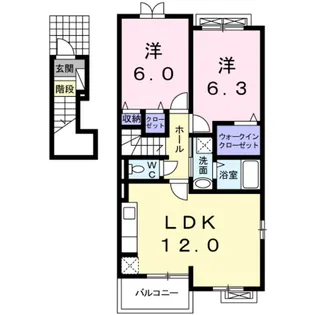 ヴィラ・ラフレシールA【2階】の間取り