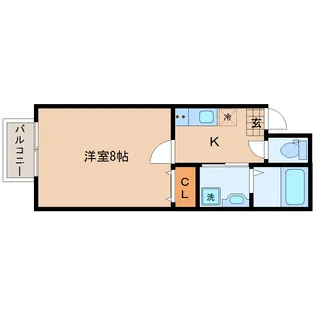 スカイハーツ新田【1階】の間取り