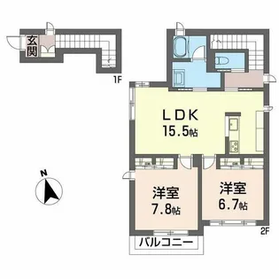 マーサルクス【2階】の間取り