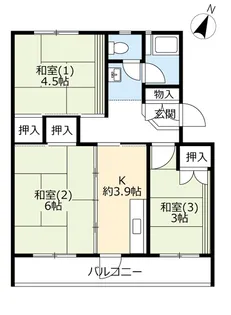 UR久御山【1階】の間取り