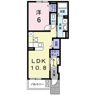 プリムローズ ガーデンヴィラB【1階】の間取り