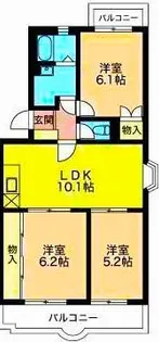 フォンテ玉川【1階】の間取り