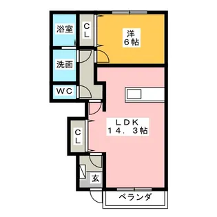 ルシヨン B【1階】の間取り