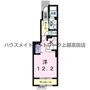 ミドルビレッジヒロ7B【1階】の間取り