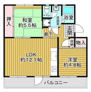 小室ハイランドB-5号棟【5階】の間取り