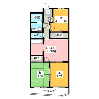 キャクタス柿の木台【2階】の間取り