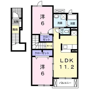 ヴィラ シャングリ・ラA【2階】の間取り