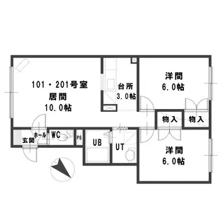 ルミエール福井10【2階】の間取り