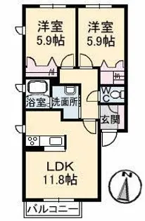 アヴァンセ【2階】の間取り