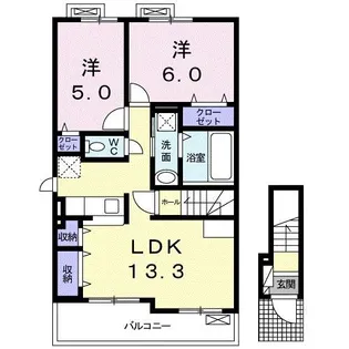 オルデンE【2階】の間取り