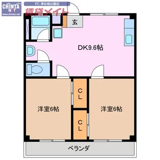 津IN COURT 練木(ノースコート)【4階】の間取り