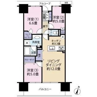 プラウド浦和高砂マークス【12階】の間取り