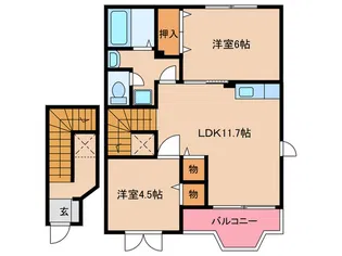 ブリッジハウスA【2階】の間取り