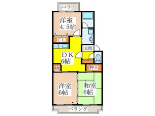 コーポ東伏見台D棟【3階】の間取り