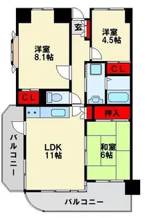 ラディア霧ヶ丘【2階】の間取り