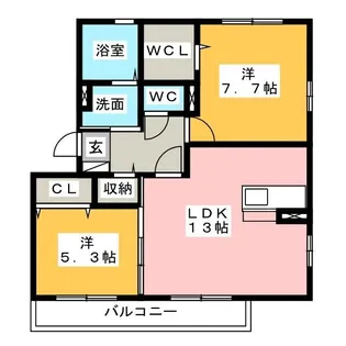 エクセル庄内【1階】の間取り