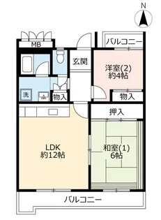 URアーバンハイツ南前川【2階】の間取り