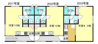 メゾンdeオリーブ203号室【2階】の間取り