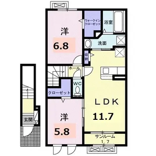 ユートピア・ホーム【2階】の間取り