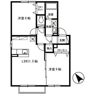 グランモア鳴滝 AB【2階】の間取り