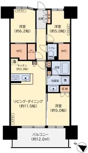 シティテラス松戸【6階】の間取り