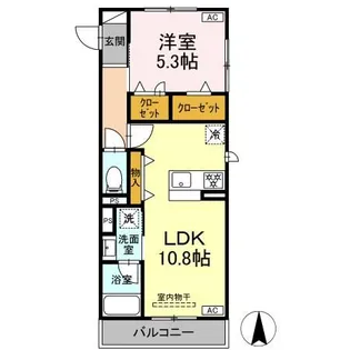 セレスティアみやまち【2階】の間取り
