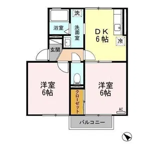 セジュール天神 A【2階】の間取り