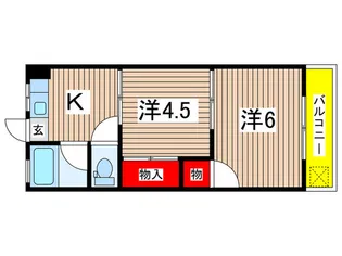 金子コ-ポ【1階】の間取り