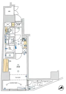 フェルクルールプレスト三ノ輪駅前【4階】の間取り