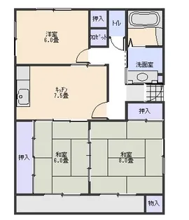 ファミーユ岸【3階】の間取り