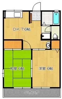 2DKの間取り画像