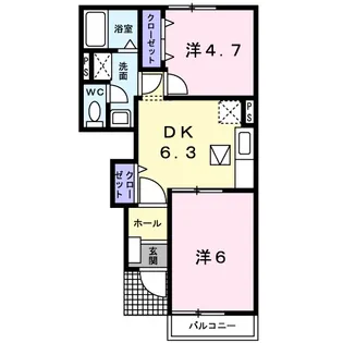 サンリットヒルB【2階】の間取り