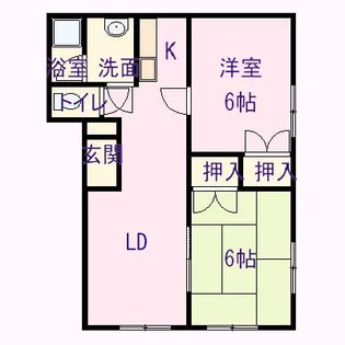 コーポTO-YOU D棟【1階】の間取り