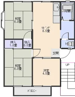 冨士ハイツ【2階】の間取り
