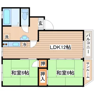 グリーンハイツ宮千代【1階】の間取り